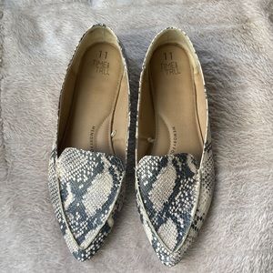 Time & Tru Snakeskin Feather Flats